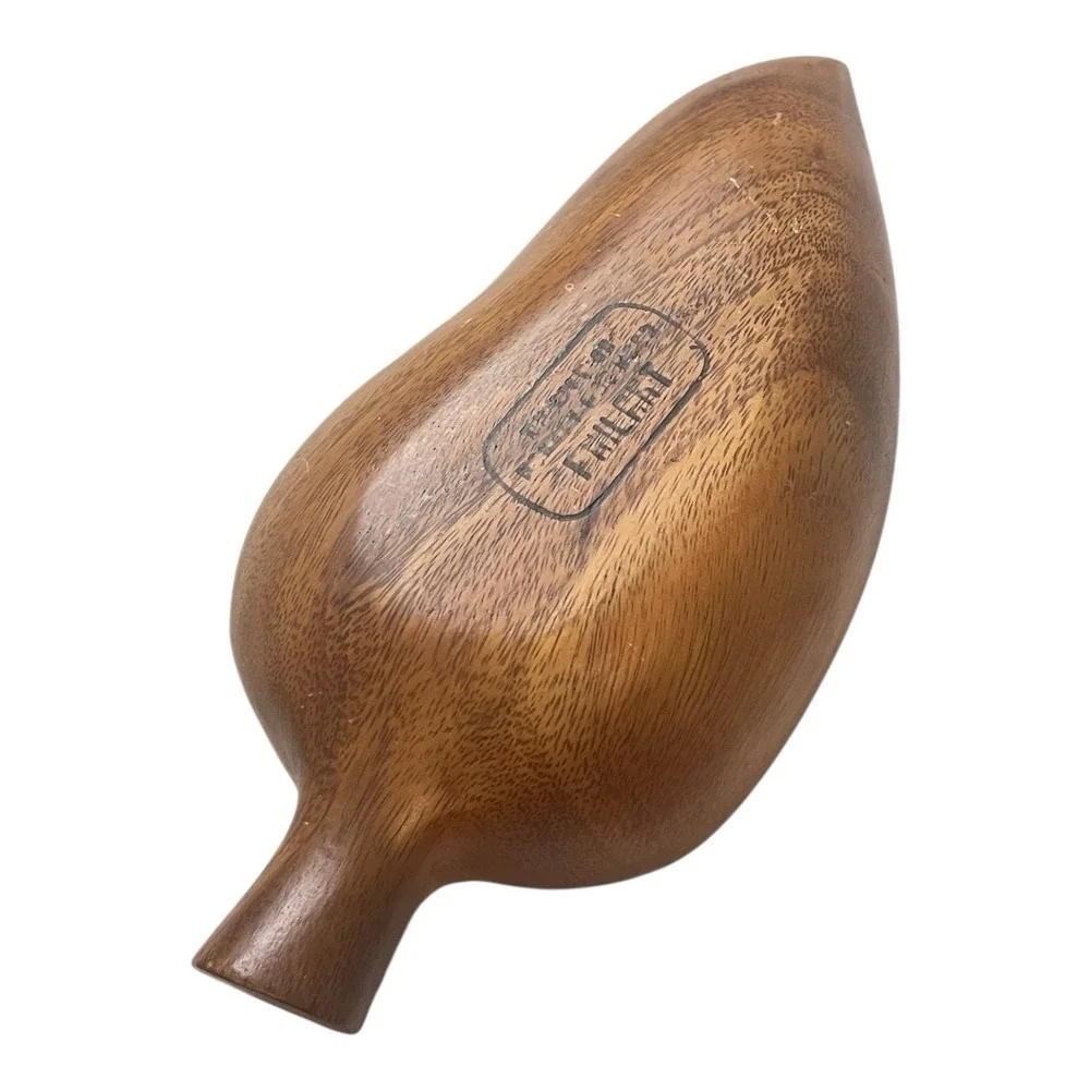 Vintage Philart‎ Monkey Pod Wood Leaf Divided Serving Bowl